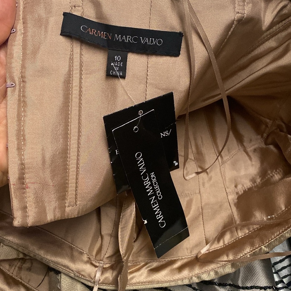 Carmen Marc Valvo Pleat Cocktail Dress - Picture 9 of 12